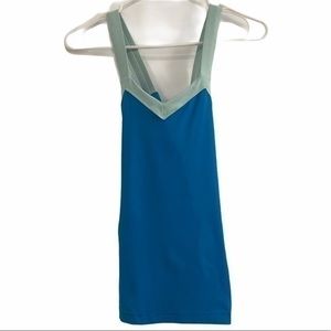 Lululemon Blue Cross Back Athletic Center Top
